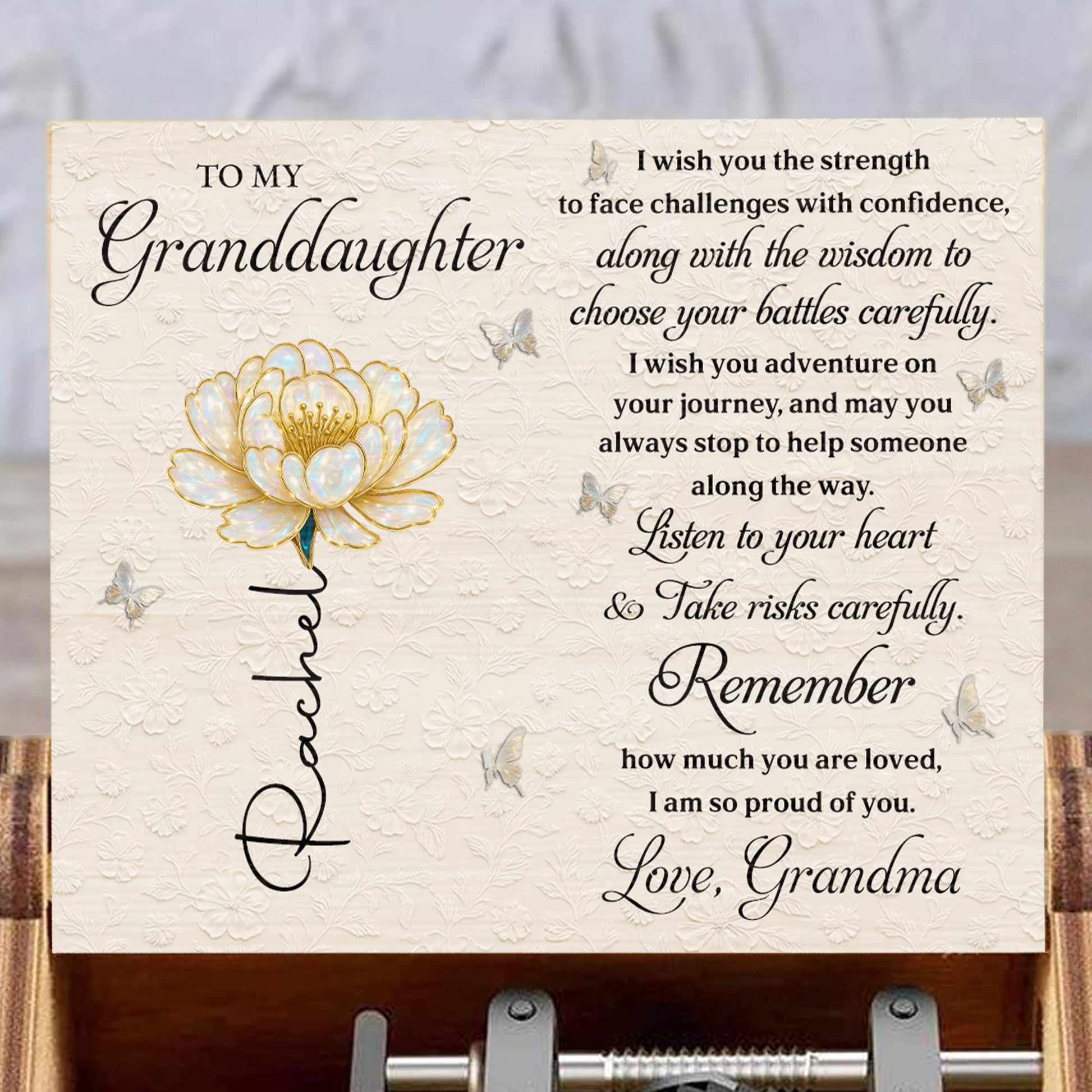 To My Granddaughter, Flower & Heartfelt Message