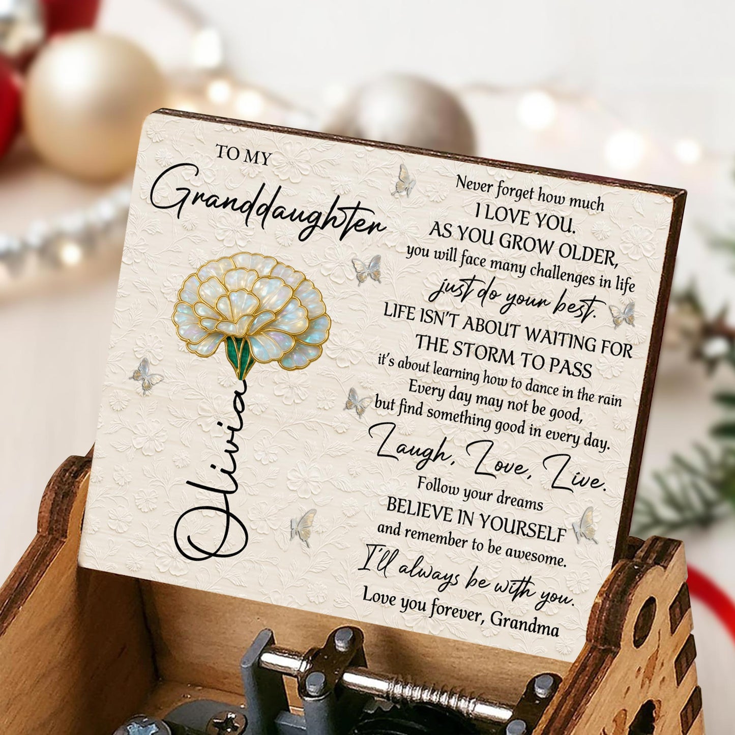 To My Granddaughter, Love You Forever With Flower And Butterflies