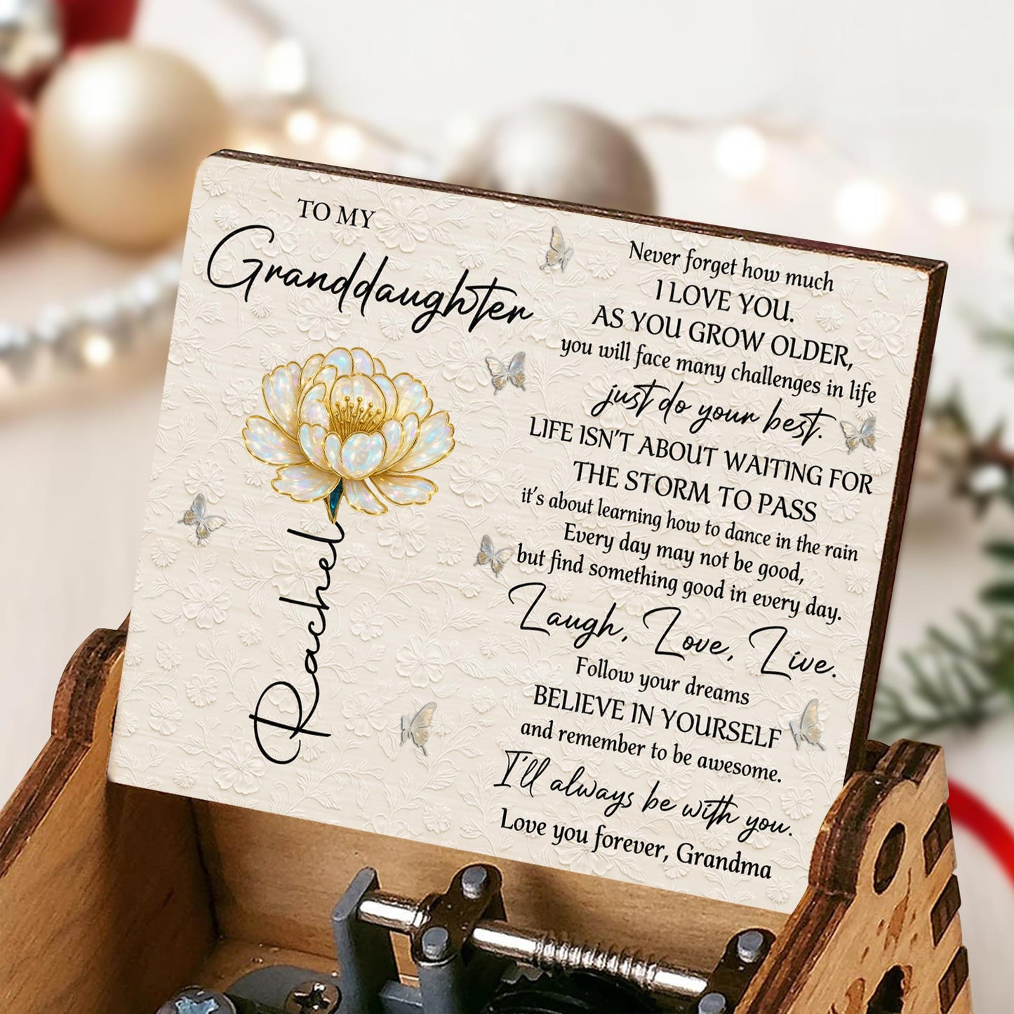 To My Granddaughter, Love You Forever With Flower And Butterflies