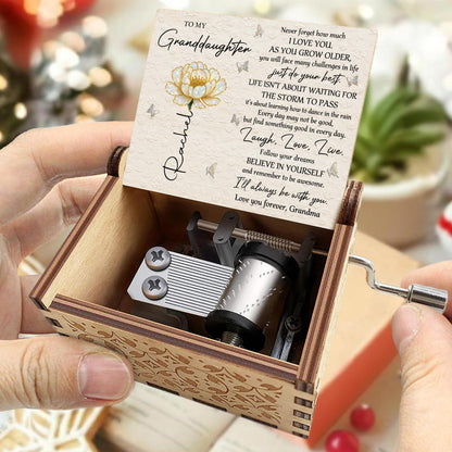 To My Granddaughter, Love You Forever With Flower And Butterflies