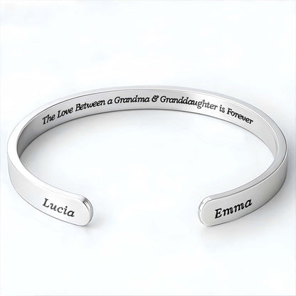 The Love Between a Grandma And Granddaughter is Forever - Personalized Custom Bracelet Cuff - GDT533_BCUF
