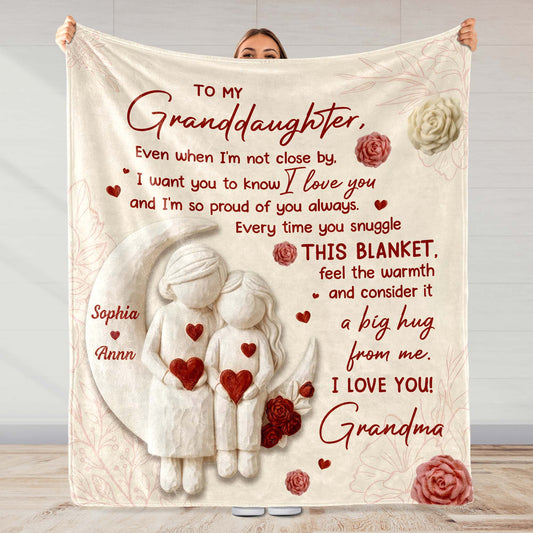 To My Granddaughter Love and Warmth Hearts and Flowers
