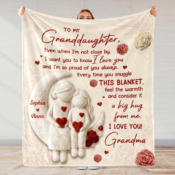 To My Granddaughter Love and Warmth Hearts and Flowers