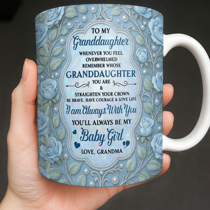 To My Granddaughter, Roses and Crowns Design