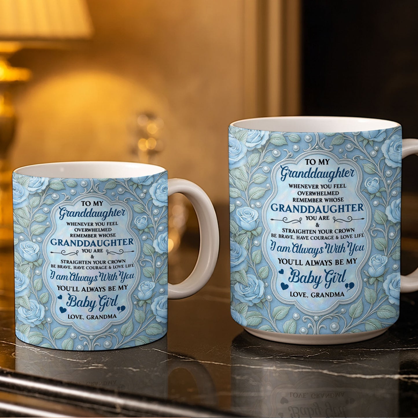 To My Granddaughter, Roses and Crowns Design