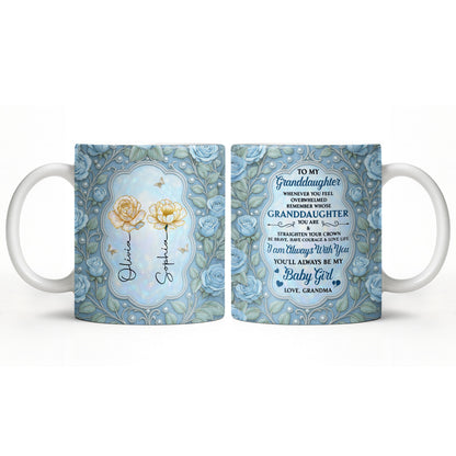 To My Granddaughter, Roses and Crowns Design