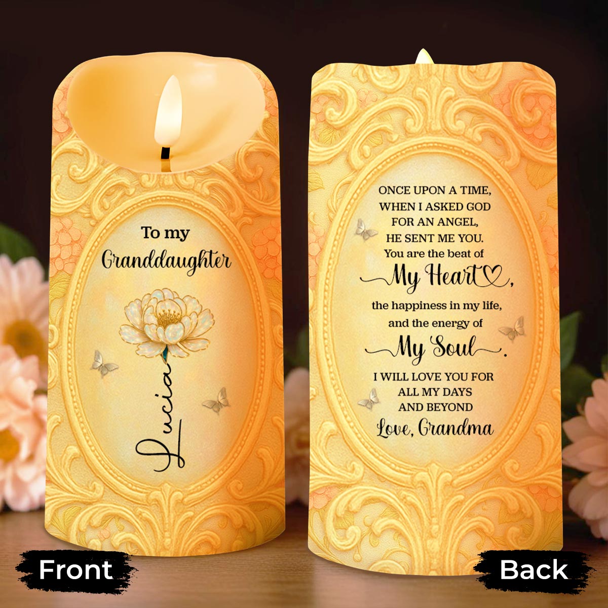 To My Granddaughter, Flower and Butterflies