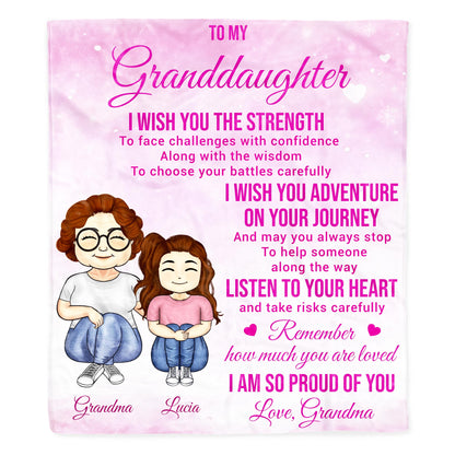To My Granddaughter, Grandmother And Granddaughter With Hearts