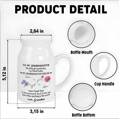 To My Granddaughter, My Little Girl Yesterday, Flowers And Heart Design