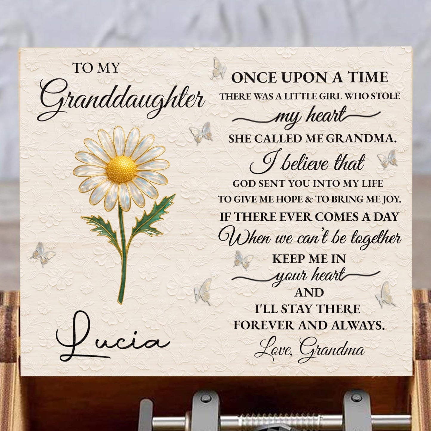 To My Granddaughter, Once Upon A Time, Daisy And Butterflies