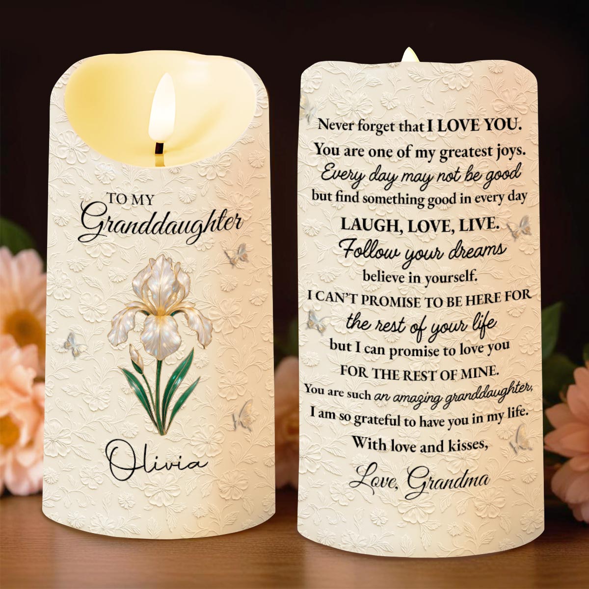 To My Granddaughter, Love Grandma, Beautiful Flower Design