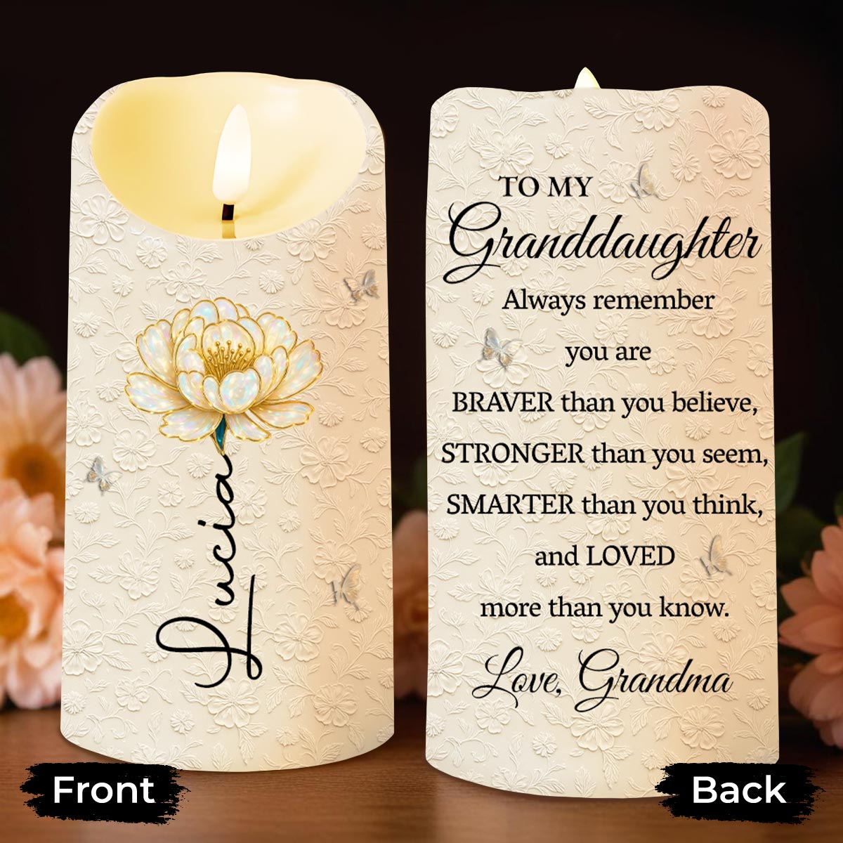 Always Remember You Are Braver Than You Believe - Personalized Custom LED Candle - GDT553_LECA