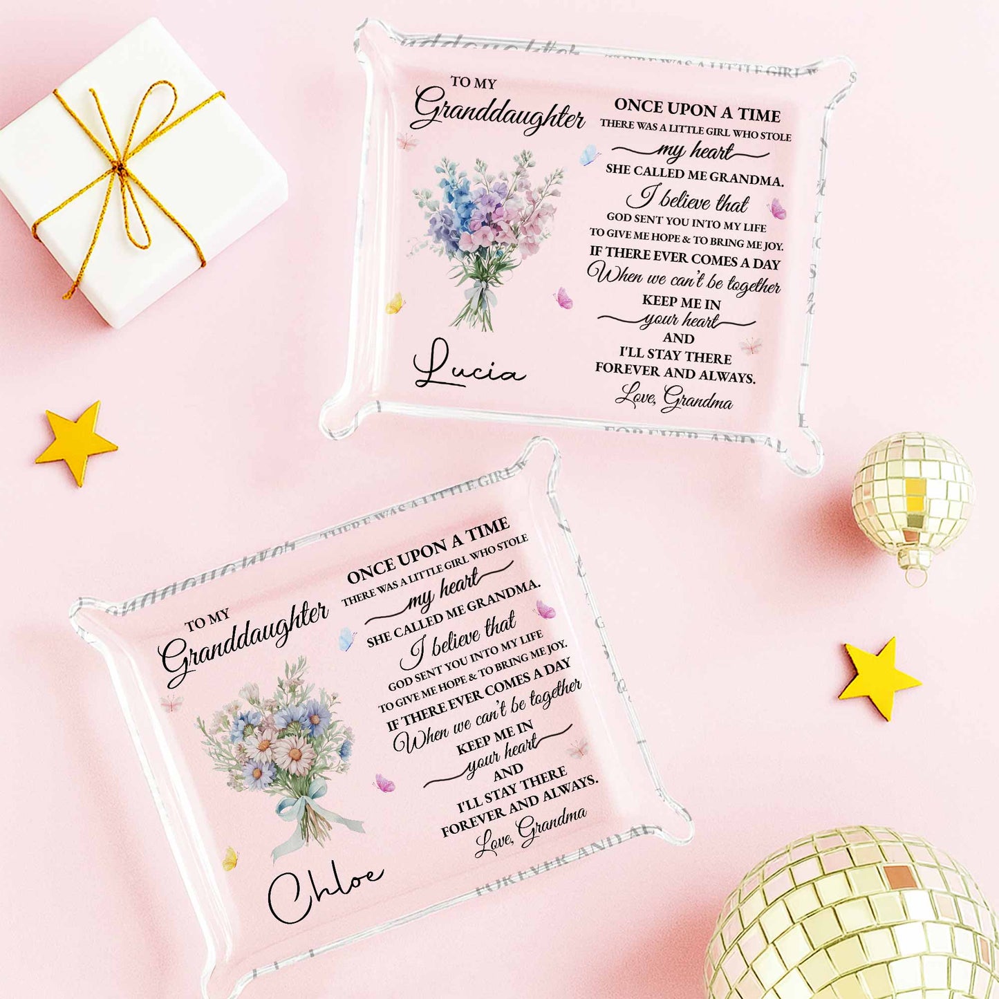 To My Granddaughter, Once Upon A Time, Flowers And Butterflies