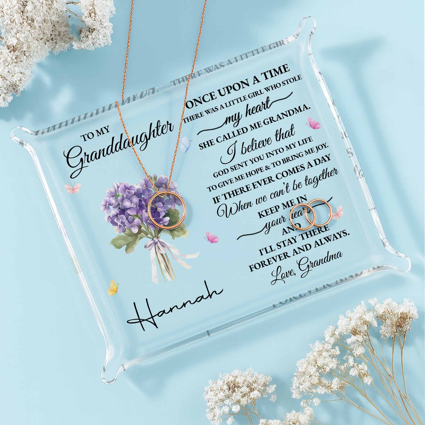 To My Granddaughter, Once Upon A Time, Flowers And Butterflies