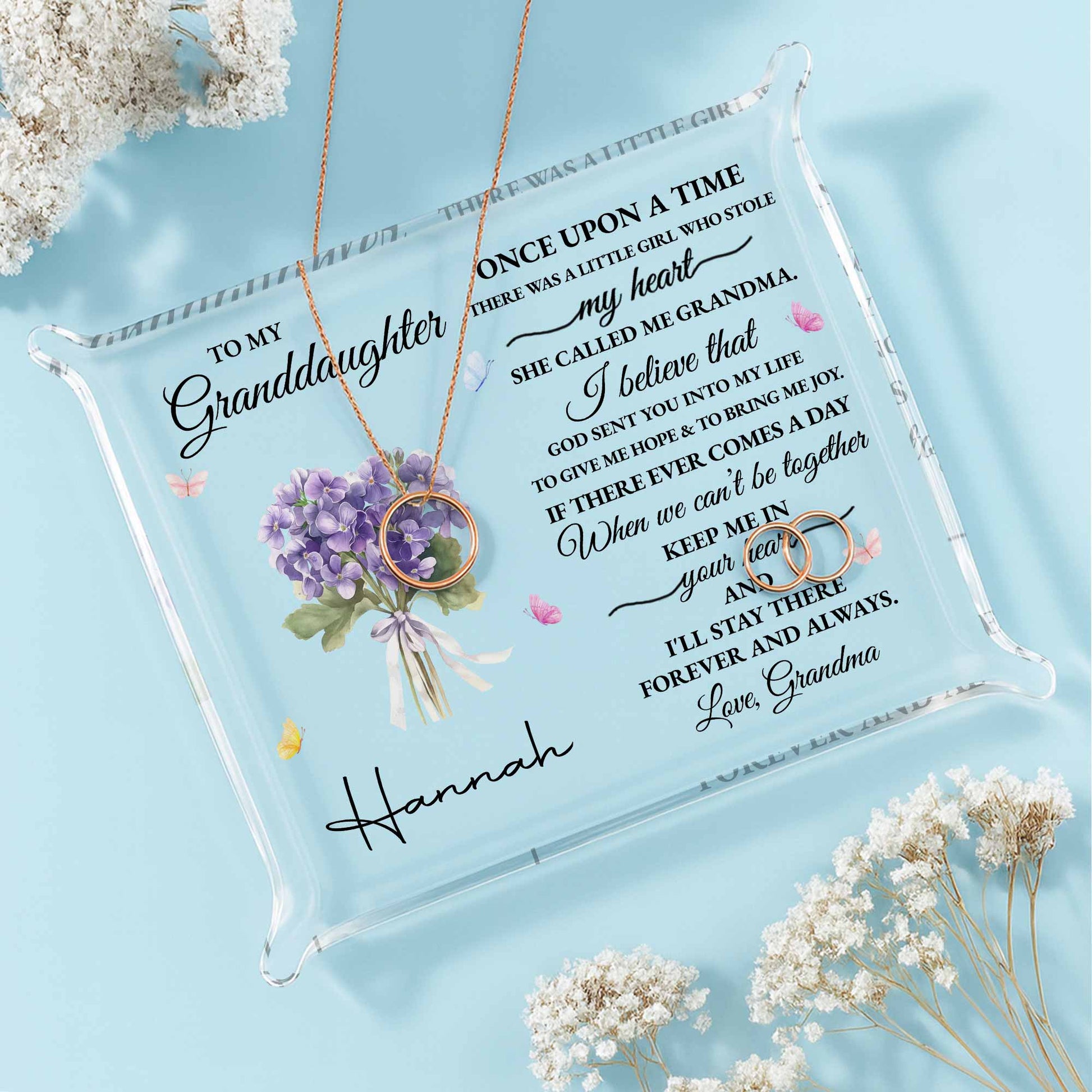 To My Granddaughter, Once Upon A Time, Flowers And Butterflies