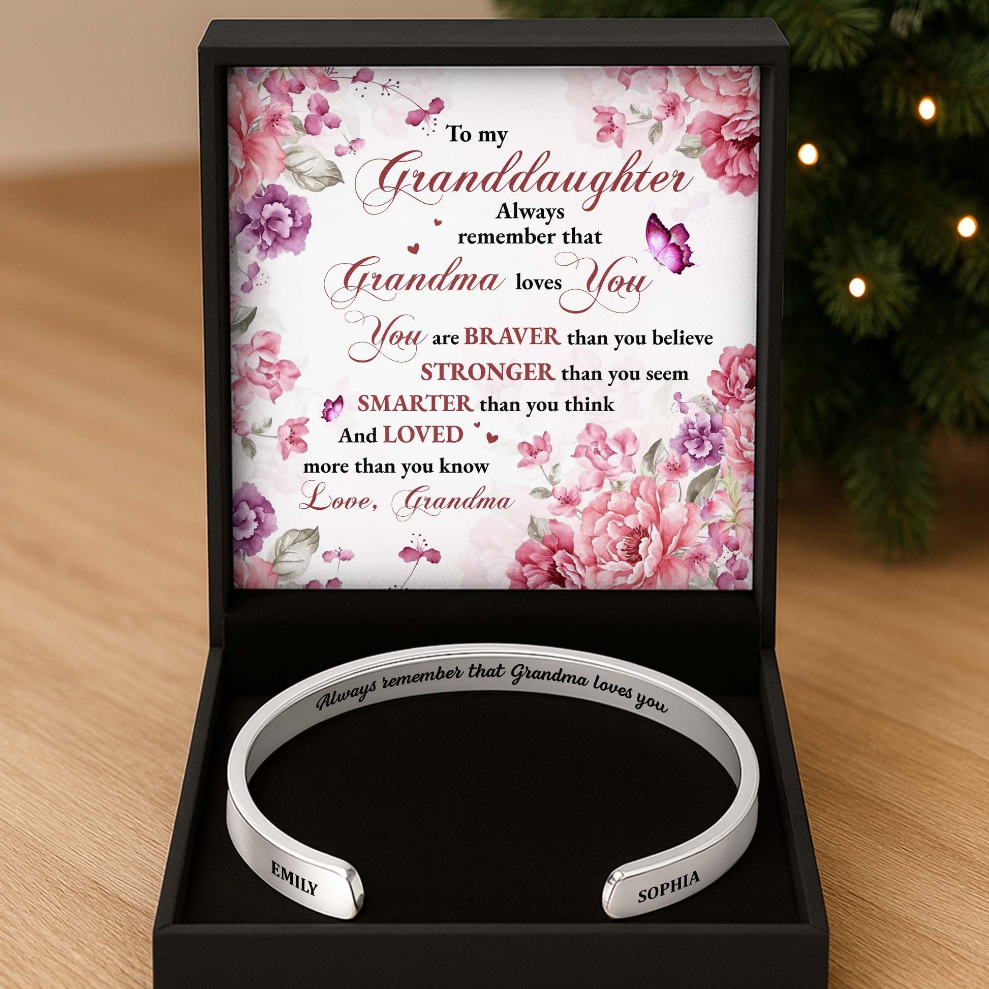 Always Remember That Grandma Loves You, Flowers And Butterflies