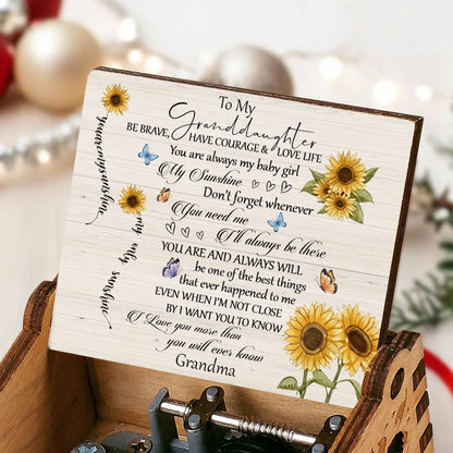 To My Granddaughter My Sunshine With Sunflowers And Butterflies