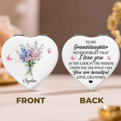 To My Granddaughter, Love Message With Flowers And Butterflies