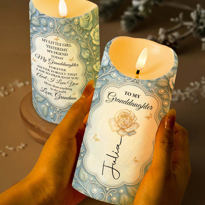 To My Granddaughter, Rose And Butterfly Design