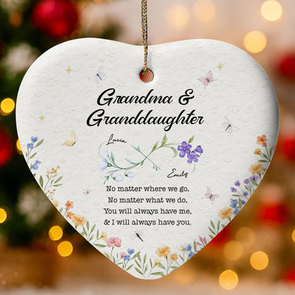 No Matter Where We Go, Flowers Heart Ornament