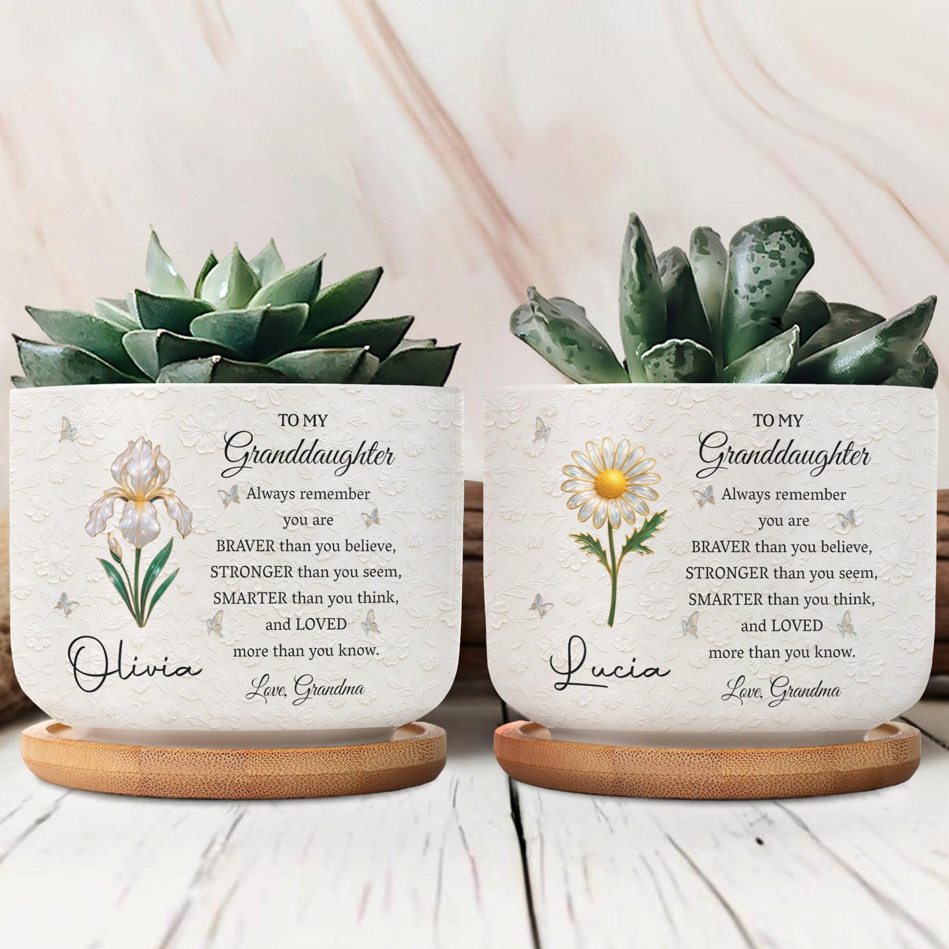 To My Granddaughter, Flowers And Inspirational Message