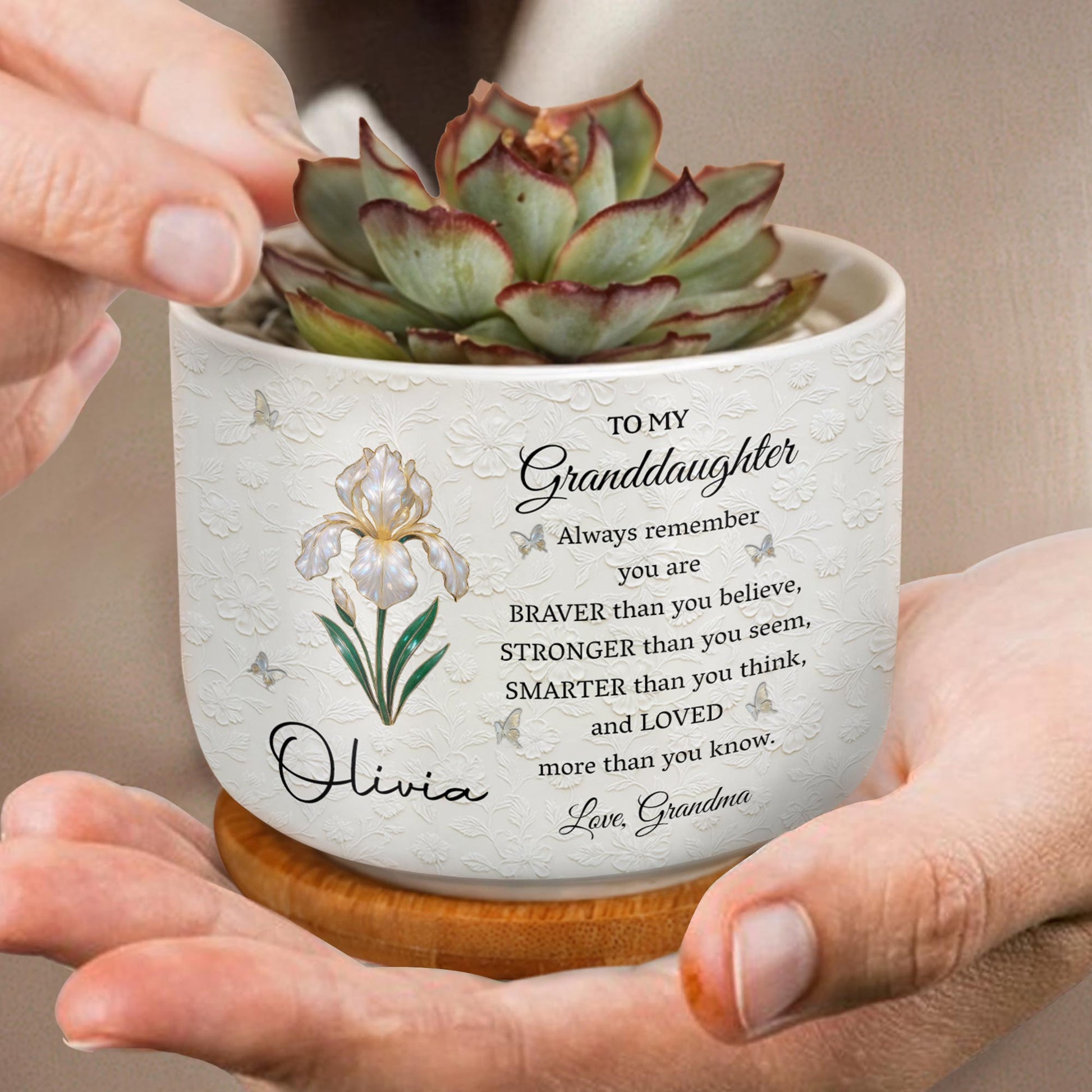 To My Granddaughter, Flowers And Inspirational Message