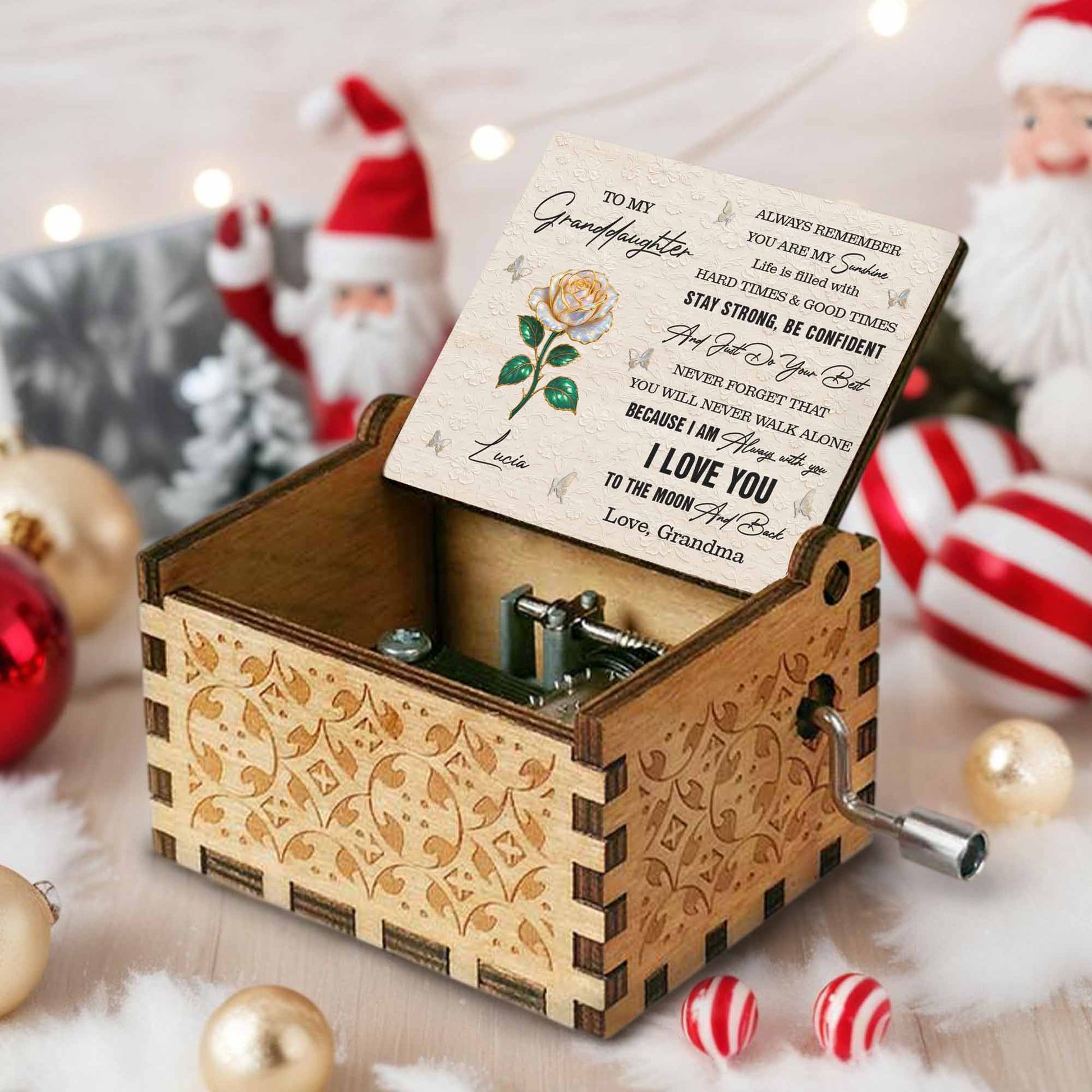 To My Granddaughter Rose And Butterflies Keepsake