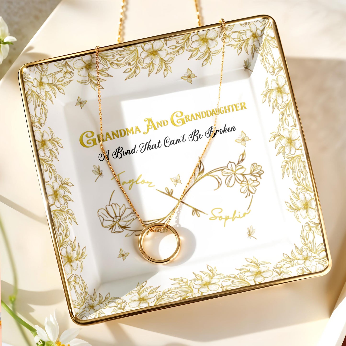 Grandma And Granddaughter, A Bond That Can't Be Broken, Flowers