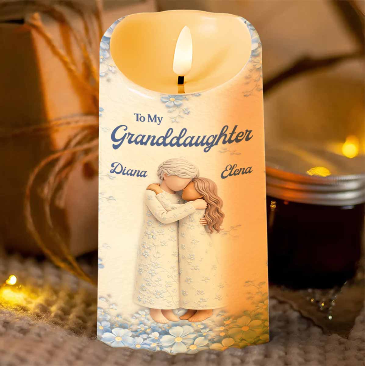 To My Granddaughter, Floral Grandmother And Granddaughter Embrace