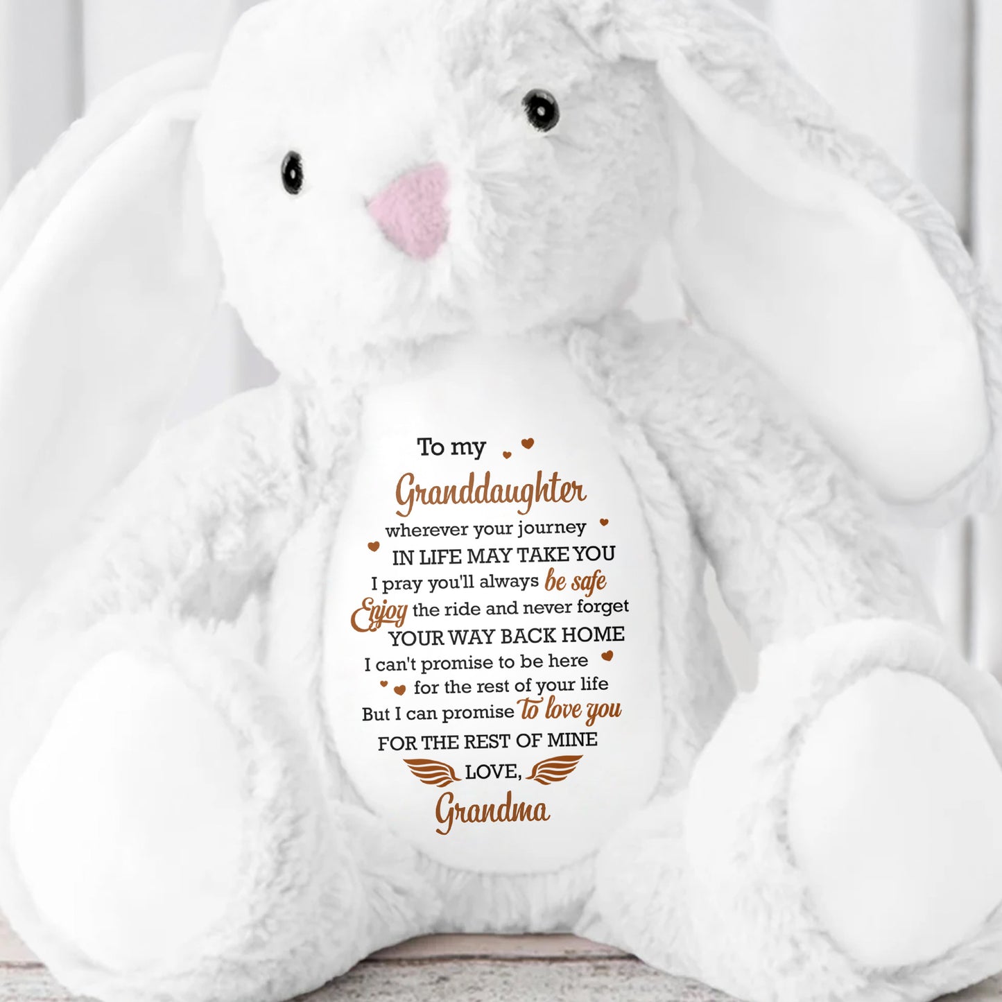 To My Granddaughter Love Promise Stuffed Bunny