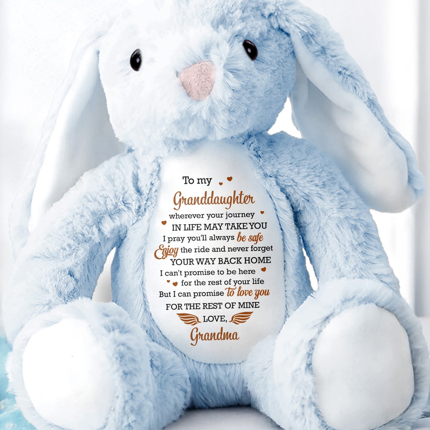 To My Granddaughter Love Promise Stuffed Bunny