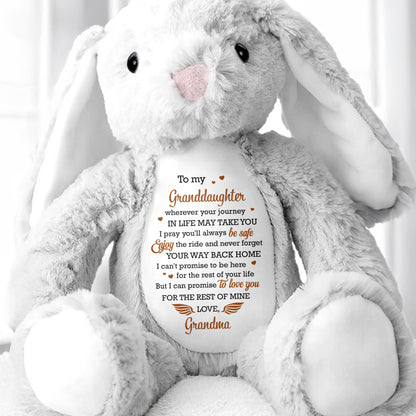 To My Granddaughter Love Promise Stuffed Bunny