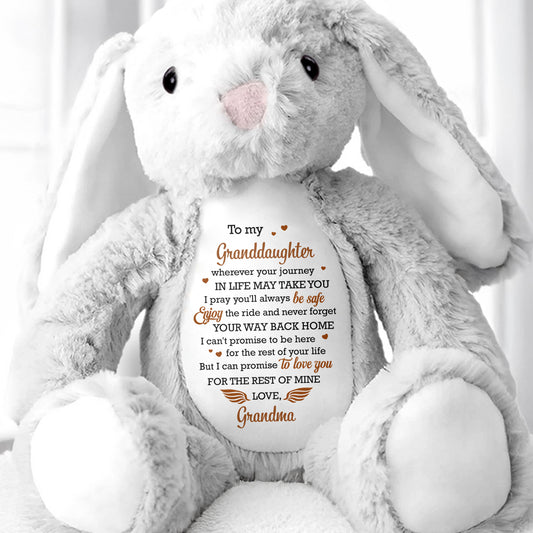 To My Granddaughter Love Promise Stuffed Bunny