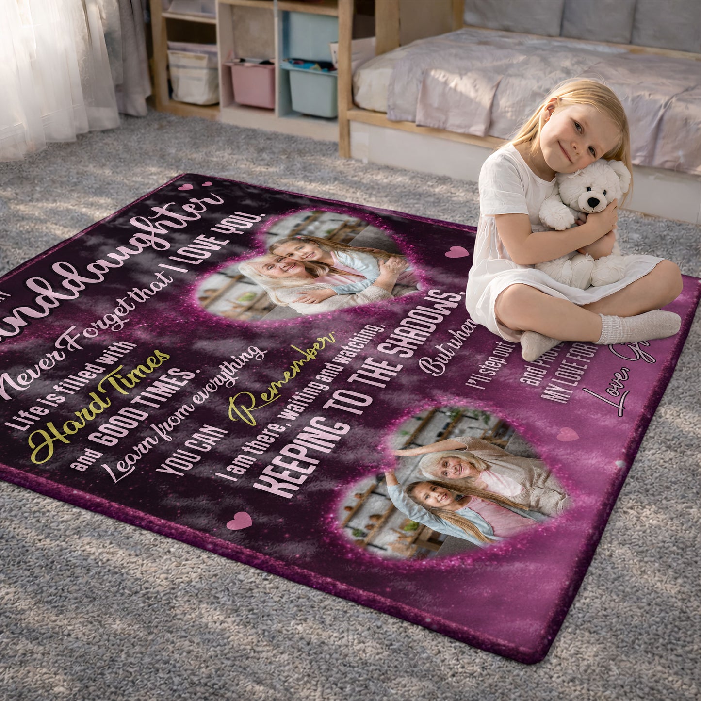 To My Granddaughter, Never Forget That I Love You, Hearts