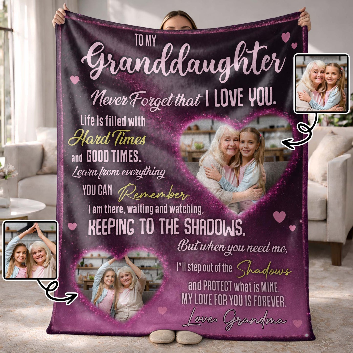 To My Granddaughter, Never Forget That I Love You, Hearts