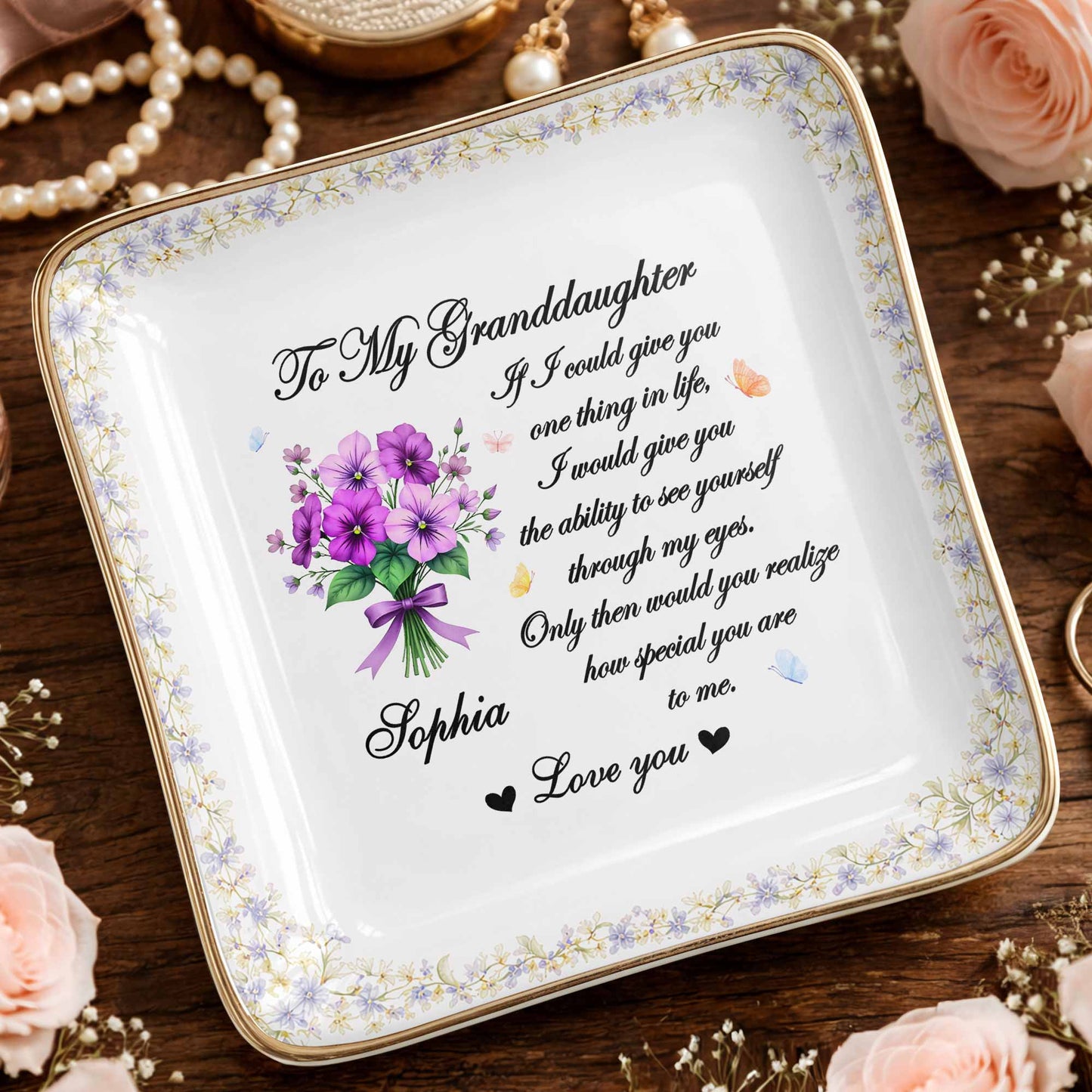 To My Granddaughter If I Could Give You One Thing Purple Flowers