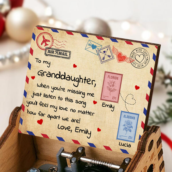 To My Granddaughter, Feel My Love With Airmail And Stamps