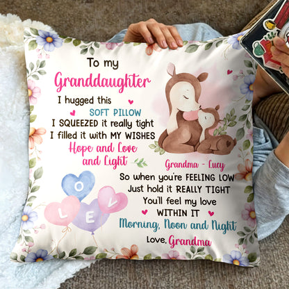 To My Granddaughter, Love And Wishes Soft Pillow