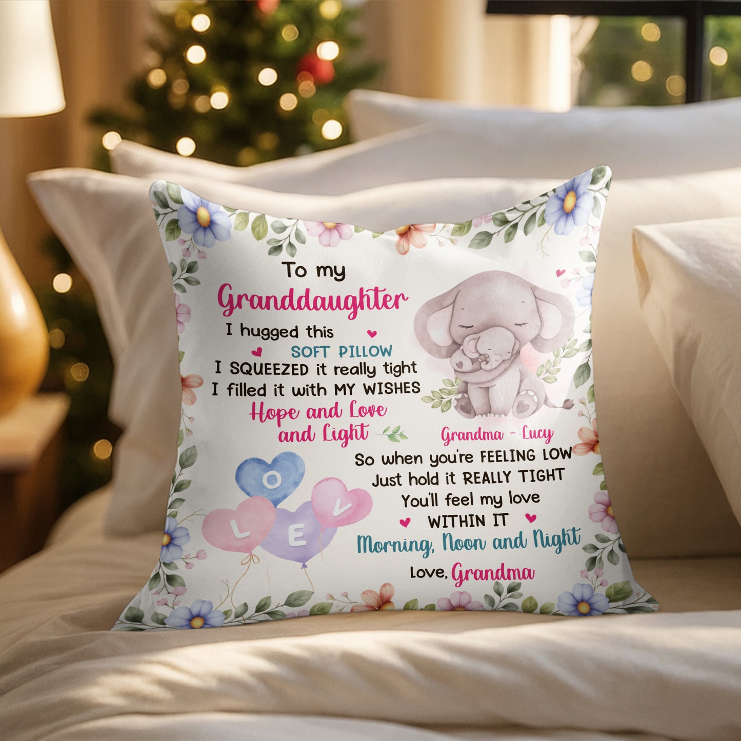 To My Granddaughter, Love And Wishes Soft Pillow
