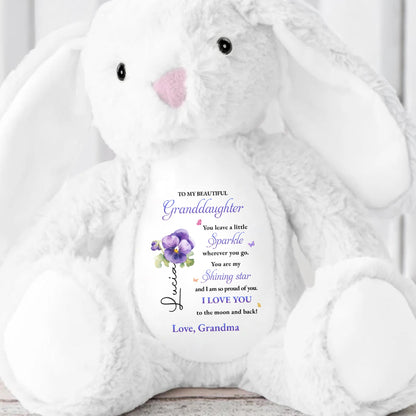 Leave A Little Sparkle Wherever You Go, Flowers Design - Personalized Stuffed Bunny - GDT594_BUN