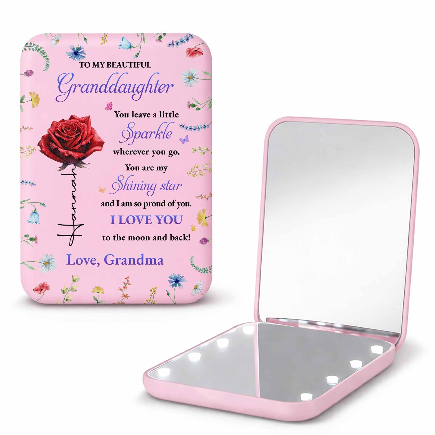 To My Beautiful Granddaughter You Leave A Little Sparkle Purple Flower