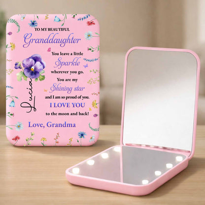 To My Beautiful Granddaughter You Leave A Little Sparkle Purple Flower