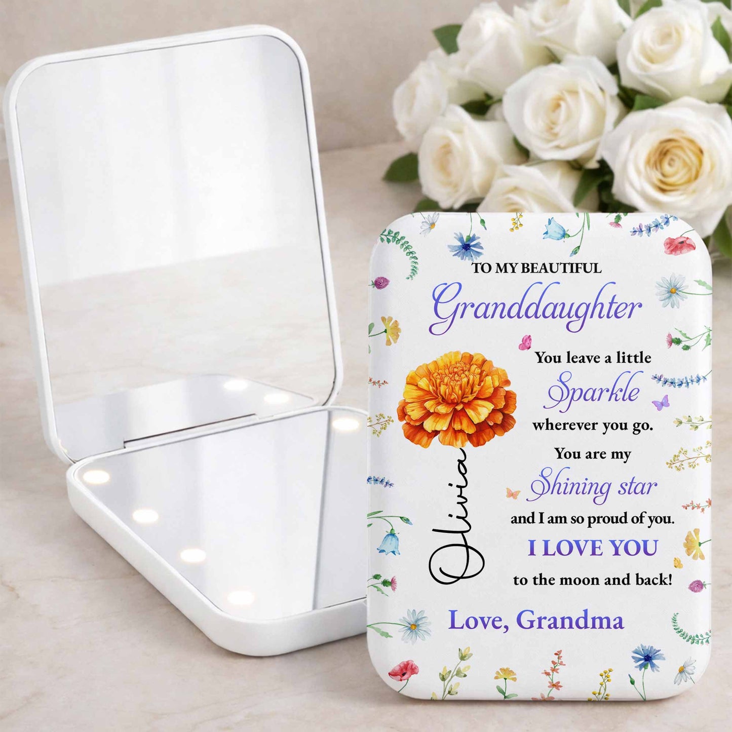 To My Beautiful Granddaughter You Leave A Little Sparkle Purple Flower