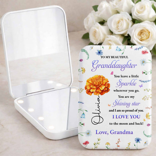 To My Beautiful Granddaughter You Leave A Little Sparkle Purple Flower