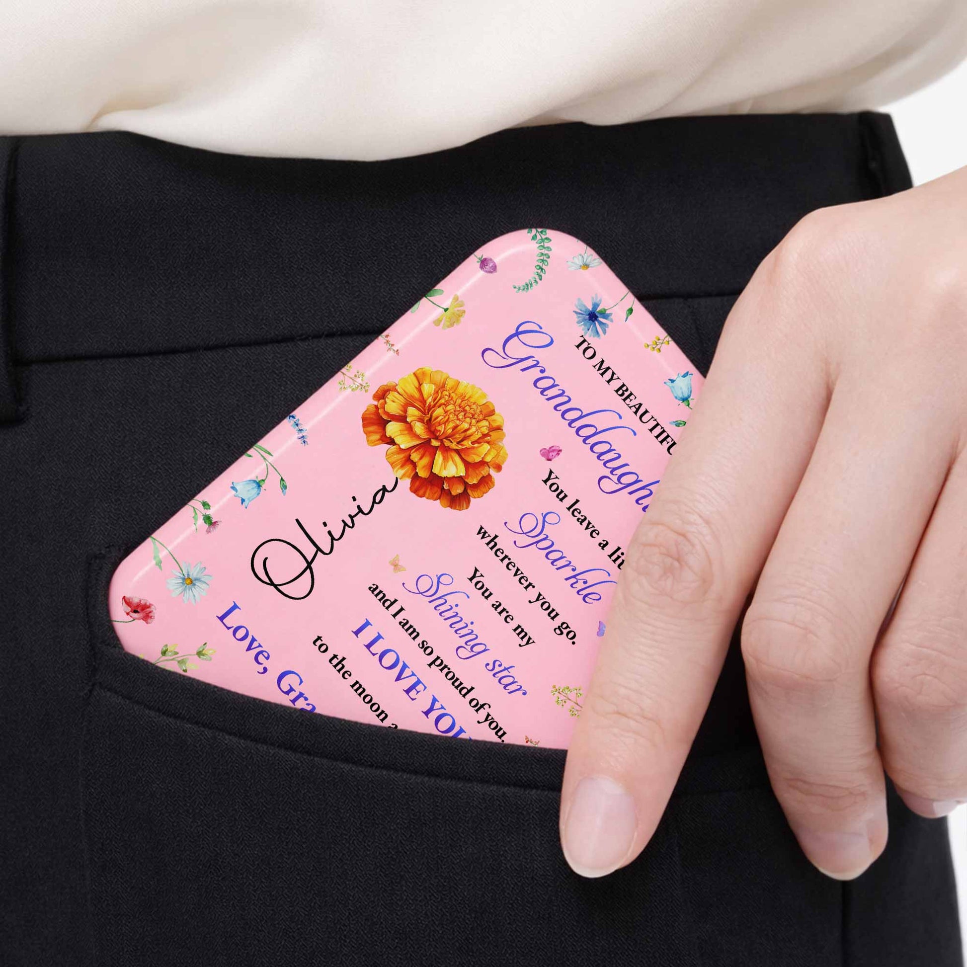 To My Beautiful Granddaughter You Leave A Little Sparkle Purple Flower