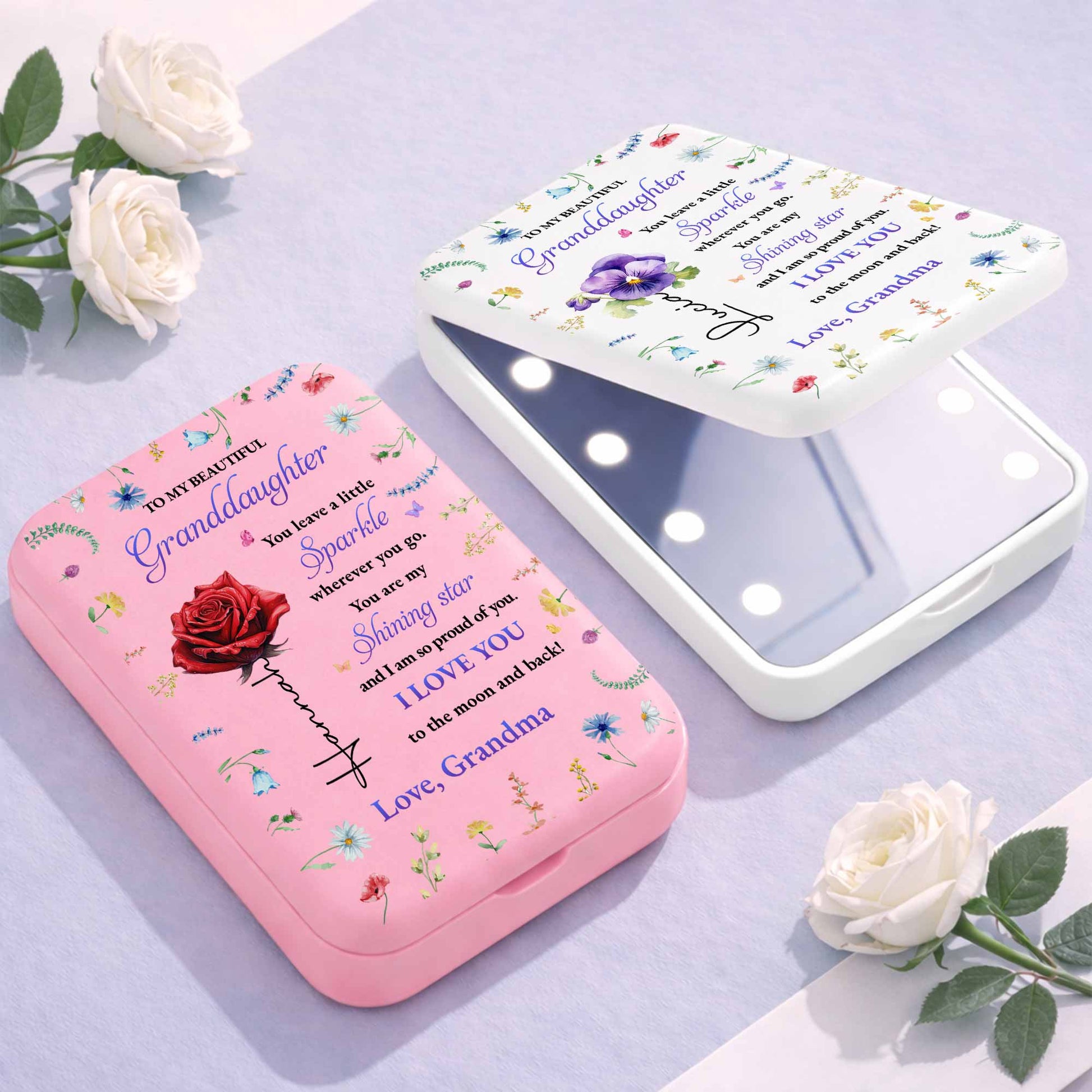 To My Beautiful Granddaughter You Leave A Little Sparkle Purple Flower