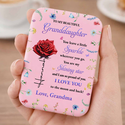 To My Beautiful Granddaughter You Leave A Little Sparkle Purple Flower