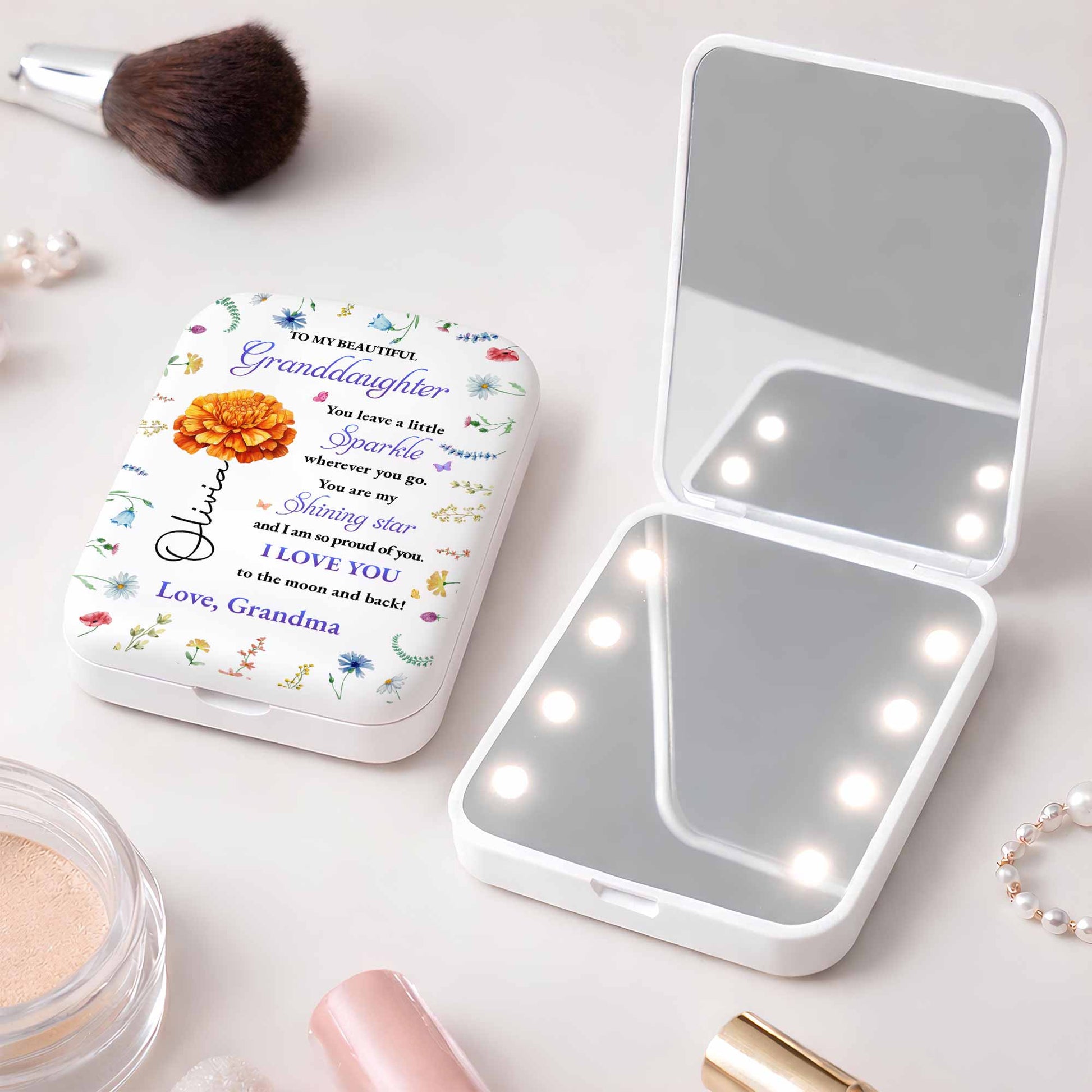 To My Beautiful Granddaughter You Leave A Little Sparkle Purple Flower