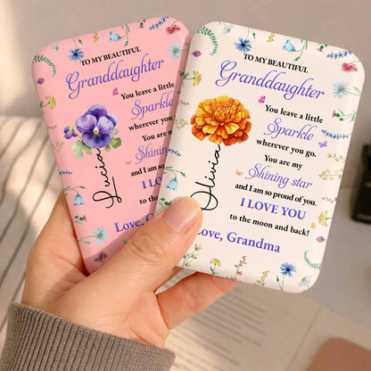 To My Beautiful Granddaughter You Leave A Little Sparkle Purple Flower