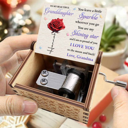 To My Beautiful Granddaughter Sparkle Wherever You Go Purple Flower